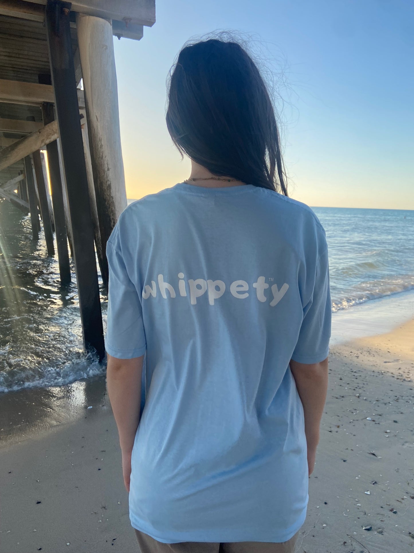 Whippety Run Unisex Tee, White or Light Blue