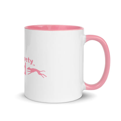 Go whippety wild mug with colour inside pink handle right view