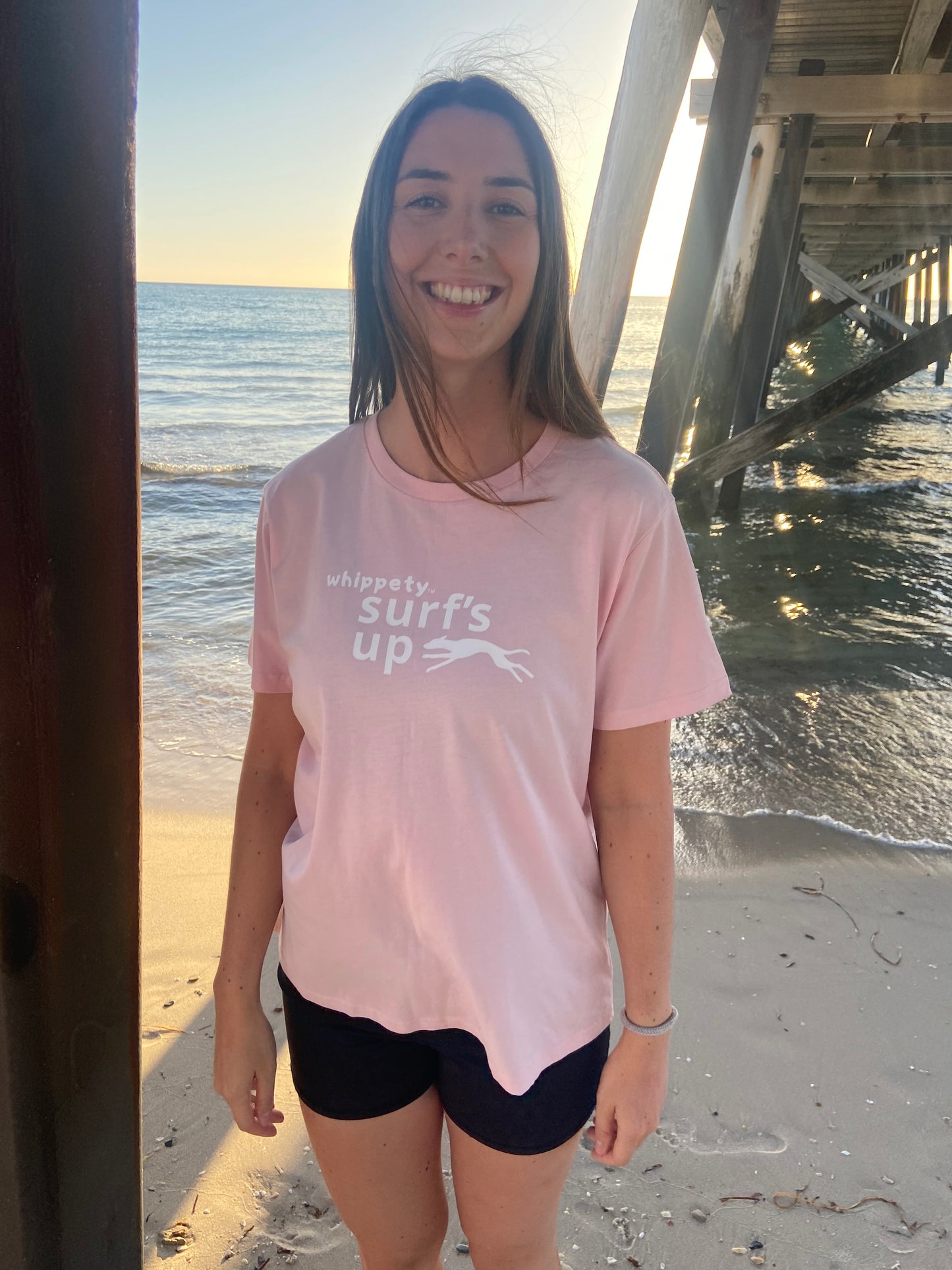 Whippety Surf's Up Women's Tee, Pink or White
