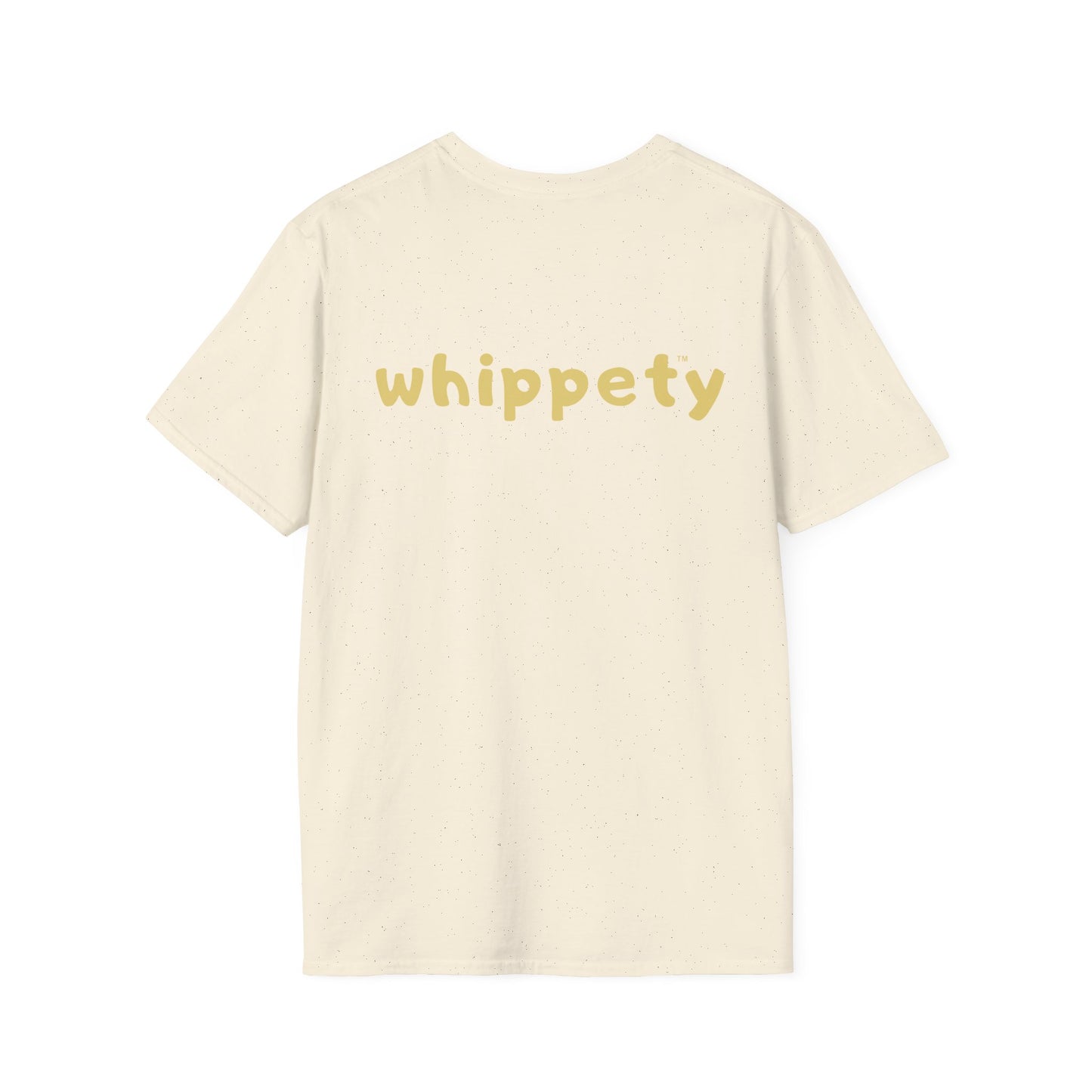 Cream t-shirt with 'whippety' text  